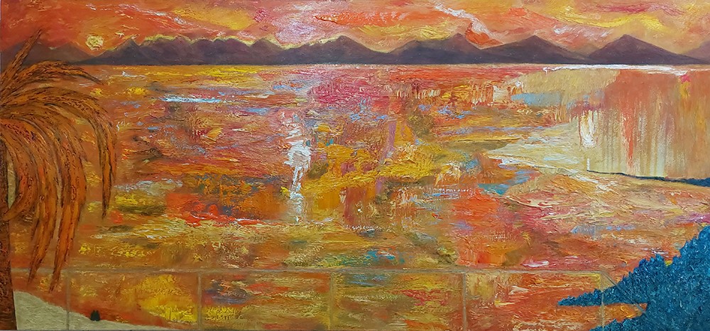 Island Sunset - Oil on canvas - 81 x 153 cm